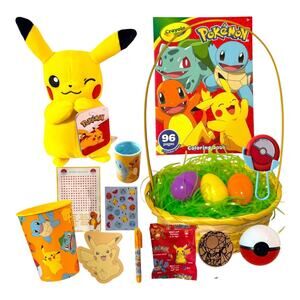 Pokemon Plush Easter Basket Fillers Pikachu Toy Gift Activity Bundle Kids